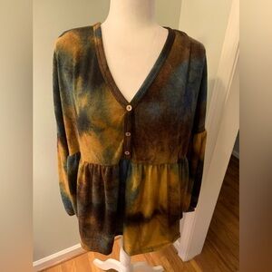 Lovely J tie-dyed print tunic, size L